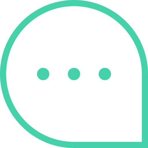 A speech bubble icon with three dots inside.