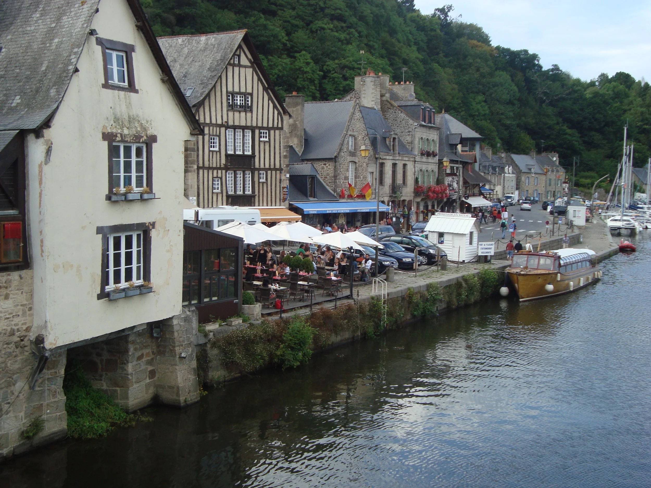   The quaint township of Dinan on the edge of the Rance River, Brittany.  