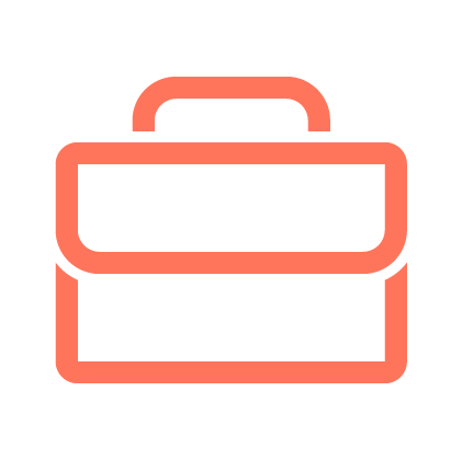 Icon of a briefcase, symbolising professionalism.