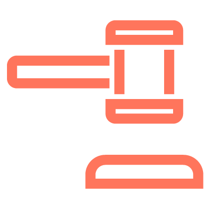 Icon of a gavel, symbolising auction bidding.