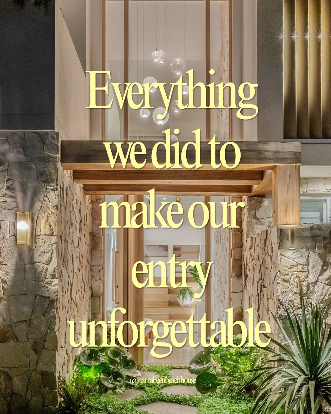 First impressions are everything. Here&rsquo;s what we did to make ours stop people in their tracks. 👇

The brief was simple: you need to feel something the moment you arrive.
↳ The front door &mdash; custom oversized, built in rosewood Guinea then 