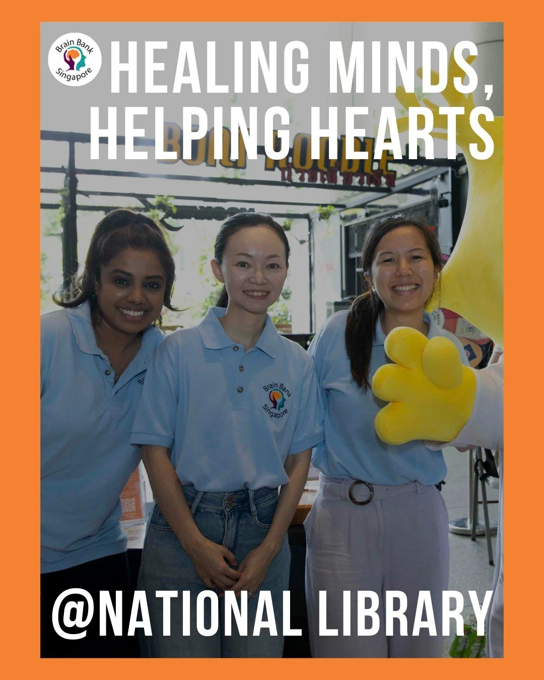 Someone new, yellow, and friendly joined us at our outreach booth in NLB earlier this April&mdash;swipe to find out who!

Thanks to @nni.sg for having us at this meaningful event on brain health. We&rsquo;re glad to support efforts that truly heal mi