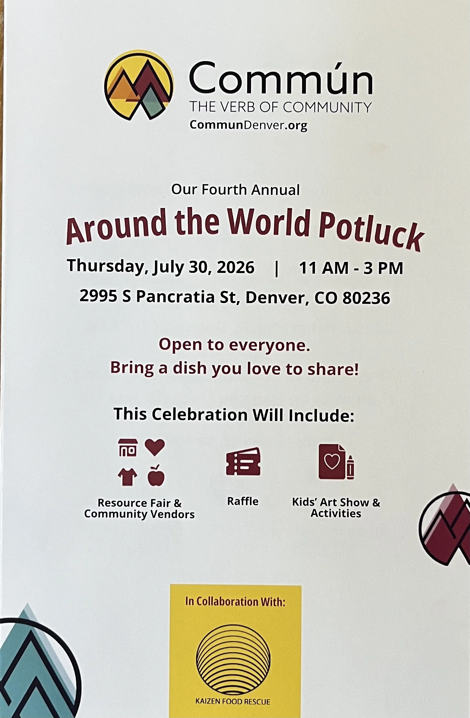 Commun Around the World Potluck