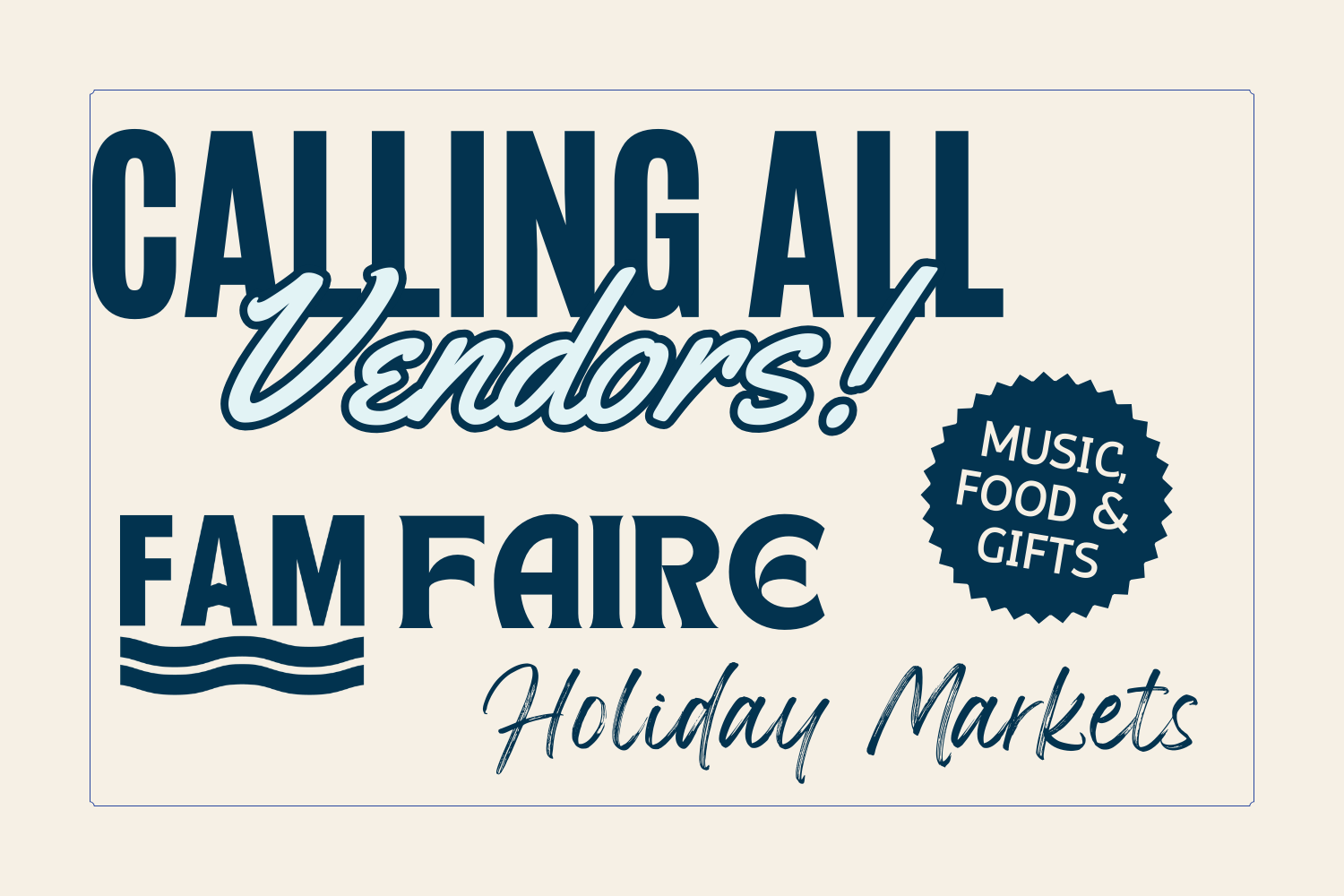 Vendors Needed! FAMFaire 2025