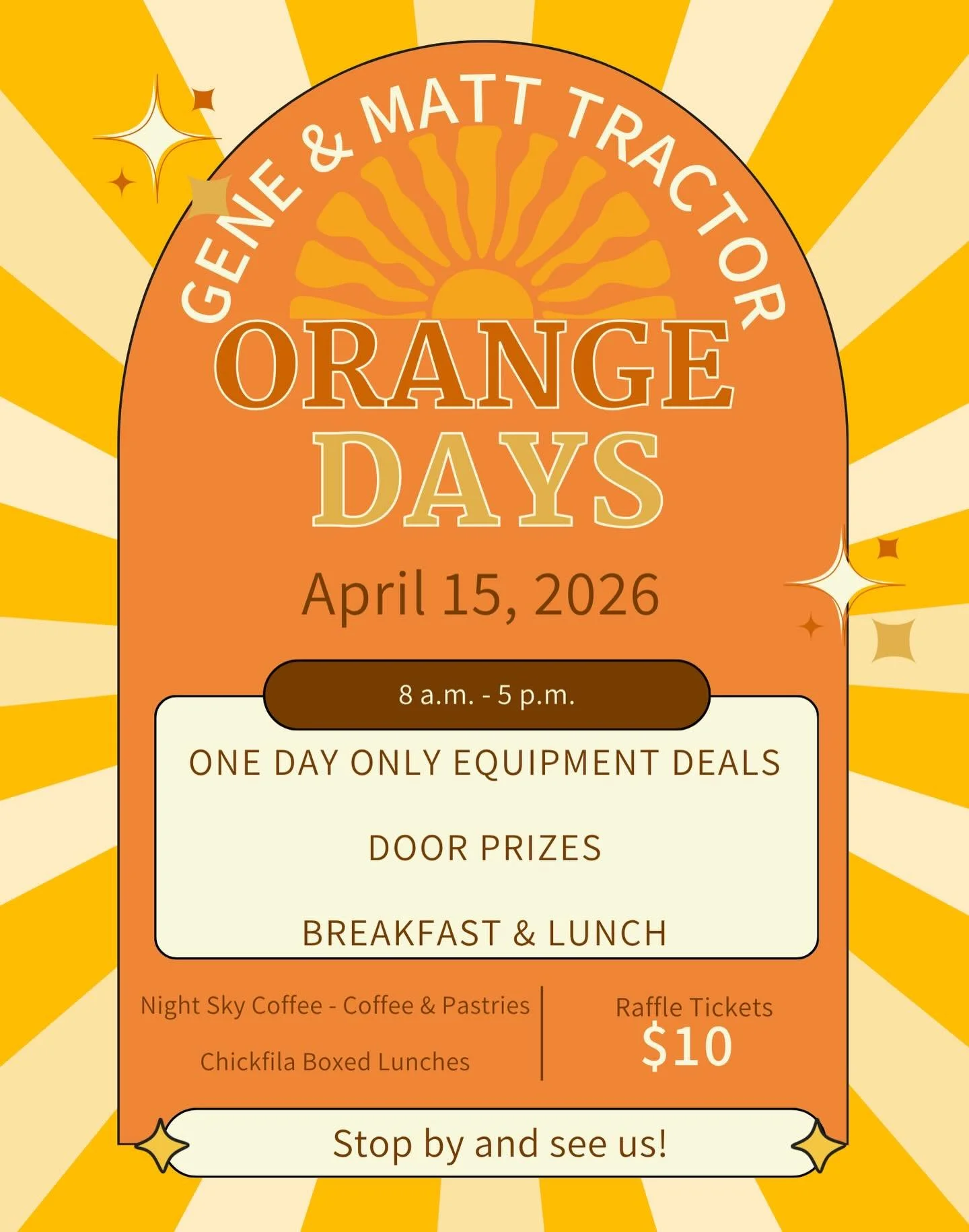 Today's the day! Stop by and see us to check out event deals, grab a coffee and pastry, and enter to win a door prize while you're here! Also be sure to check out Georgia Equine Rescue's booth to learn more about their organization. 

#kubotadealer #