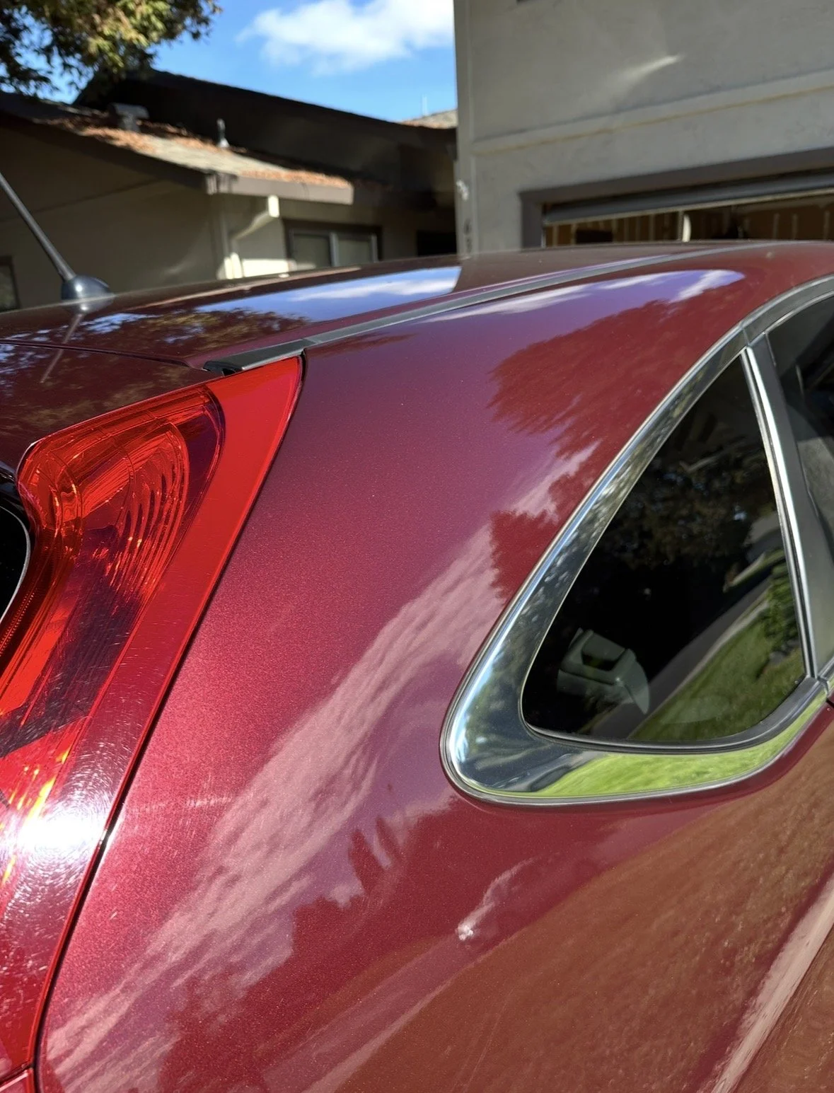 Water spots on the car before a mobile detail in Ripon, CA.