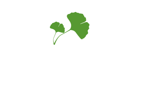 Logo for Kerry Bone Herbal Mastery featuring a green ginkgo leaf above the text.