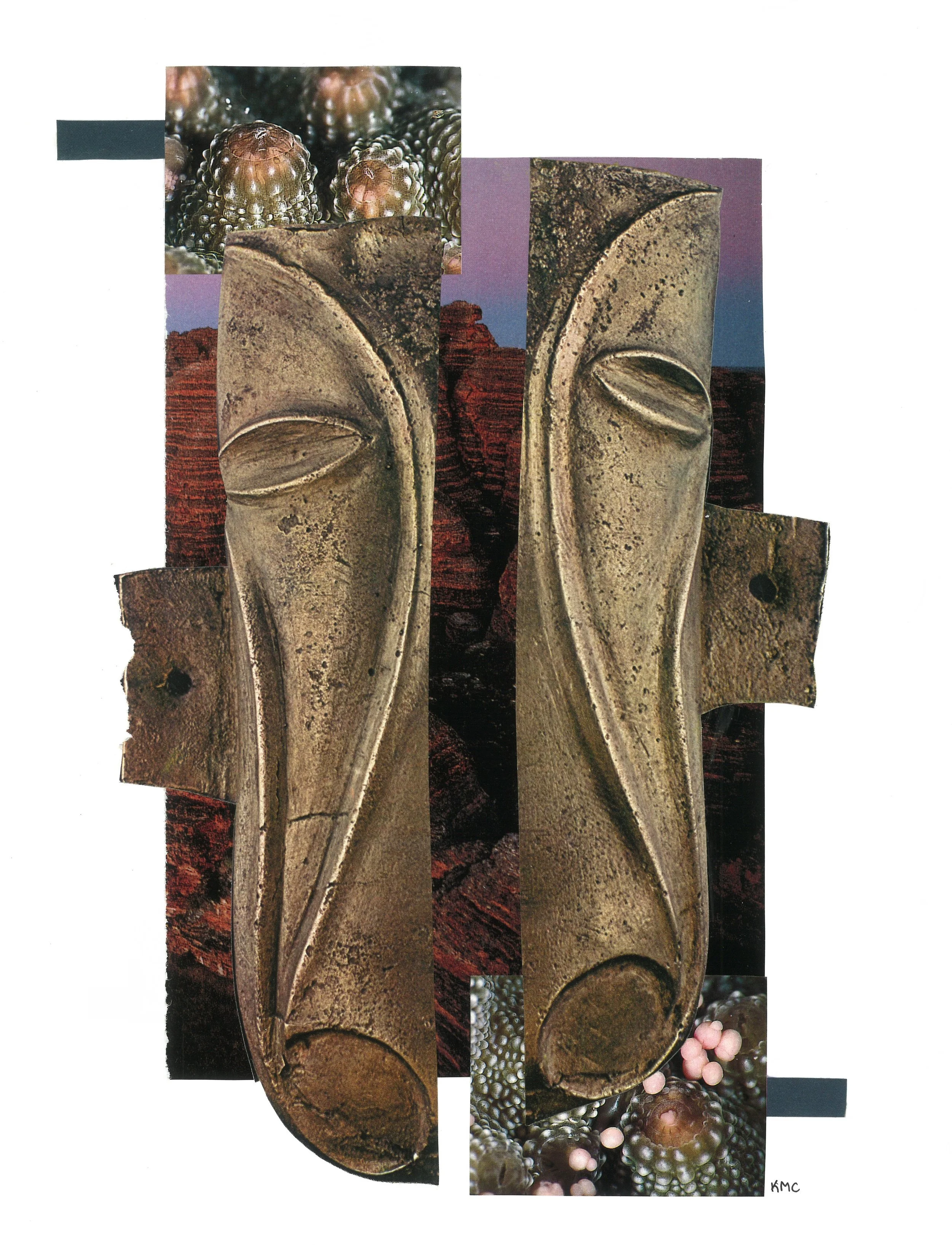 Desert Blooms (2021) - 9x12" - collage on paper