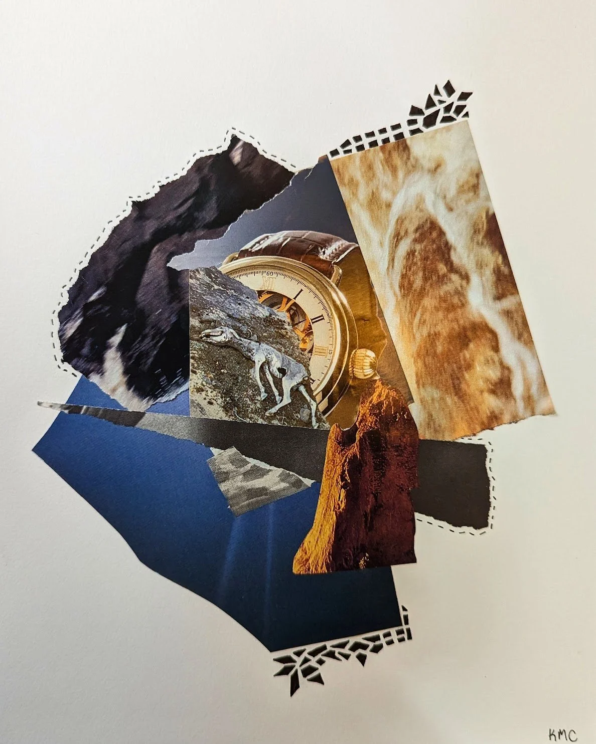 Whitaker Quarry (2024) - 9x12" - mixed media collage on paper