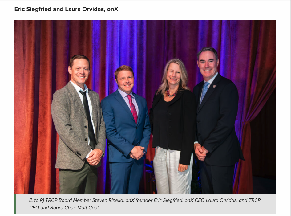 (L to R) TRCP Board Member Steven Rinella, onX founder Eric Siegfried, onX CEO Laura Orvidas, and TRCP CEO and Board Chair Matt Cook