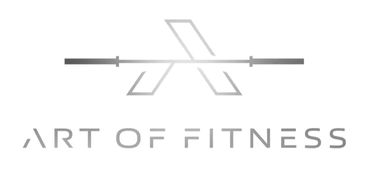 Logo with a stylized arrow and the text 'Art of Fitness' in gray.