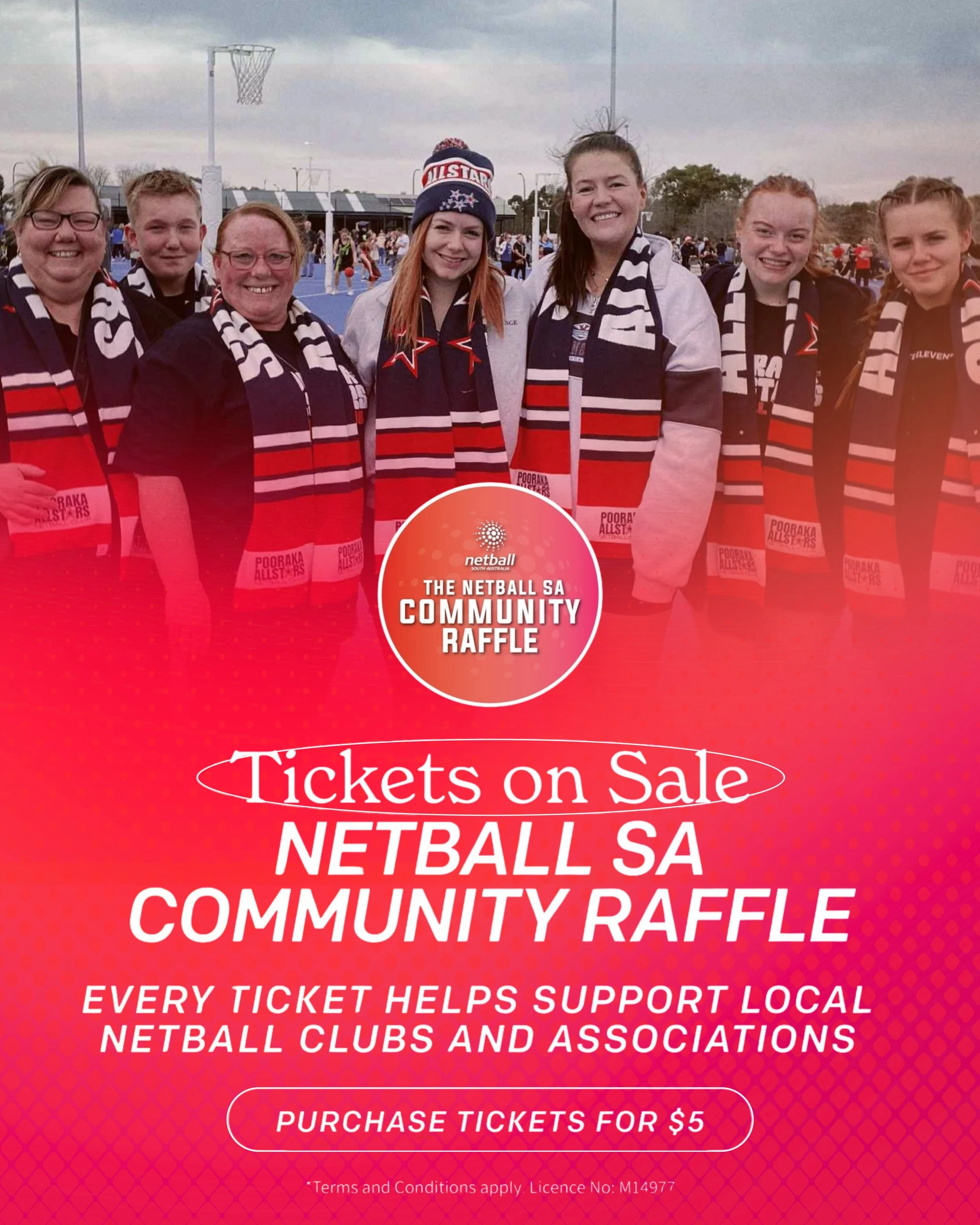 The Netball SA Community Raffle is back for 2026, offering affiliated clubs and associations the chance to raise significant funds for their community!🤩💰

🎟️𝐓𝐢𝐜𝐤𝐞𝐭𝐬 𝐚𝐫𝐞 $𝟓 𝐞𝐚𝐜𝐡 𝐚𝐧𝐝 𝟏𝟎𝟎% 𝐨𝐟 𝐦𝐨𝐧𝐞𝐲 𝐫𝐚𝐢𝐬𝐞𝐝 𝐠𝐨𝐞𝐬 𝐝