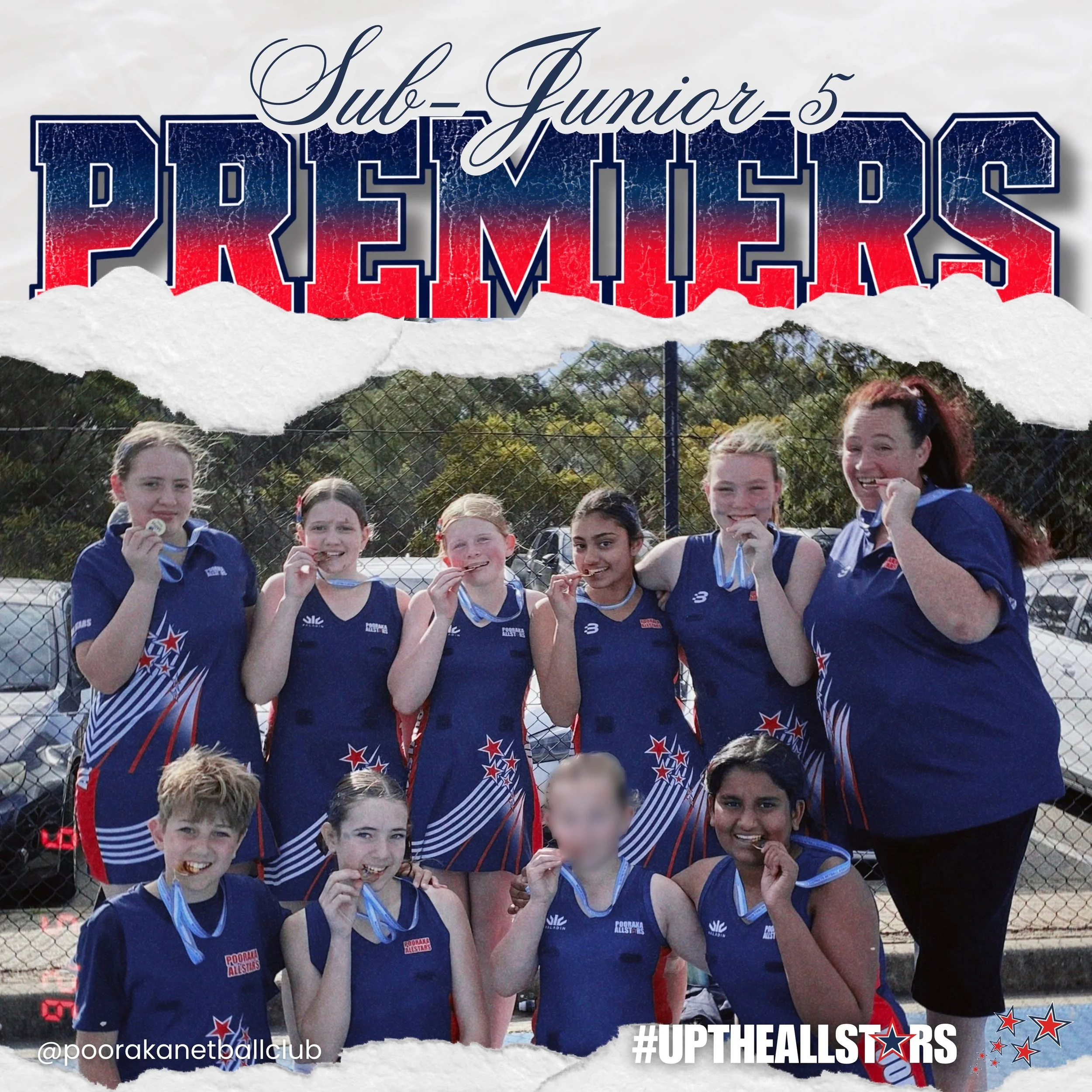 YOUR WINTER SEASON 2026 SUB-JUNIOR 5 PREMIERS🤩

A hugeee congratulations to Coach Cinny &amp; her Allstars on their 4-GOAL OVERTIME WIN in their Grand Final against Strikers 5 today, with a final score of 29-25. Scores were even at the end of the 4t