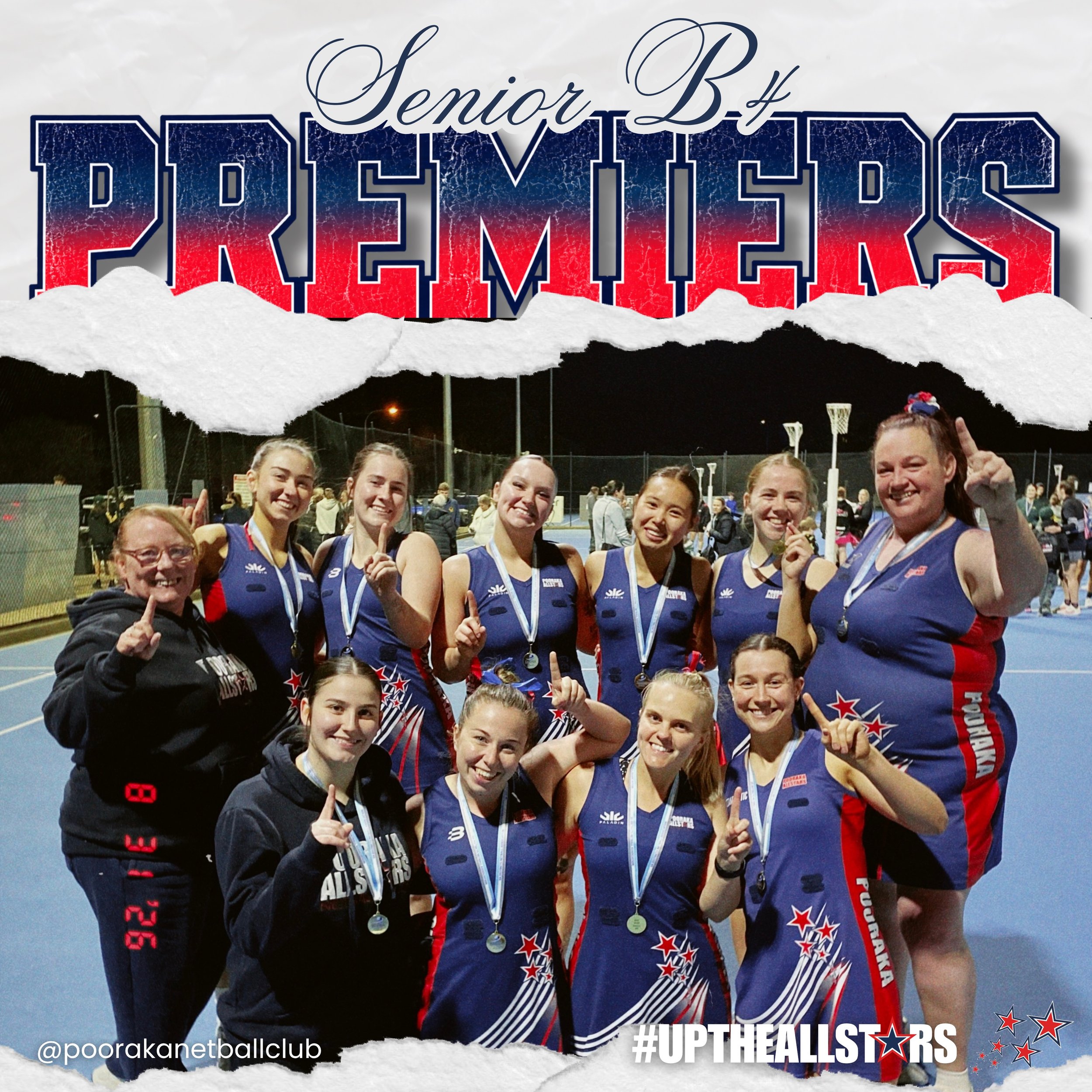 YOUR WINTER SEASON 2026 SENIOR B4 PREMIERS🤩

A hugeee congratulations to Coach Belinda &amp; her Allstars on an incredible 20-GOAL WIN in their Grand Final against Northern Lights 2 tonight, with a final score of 44-24 &mdash; bringing home the titl