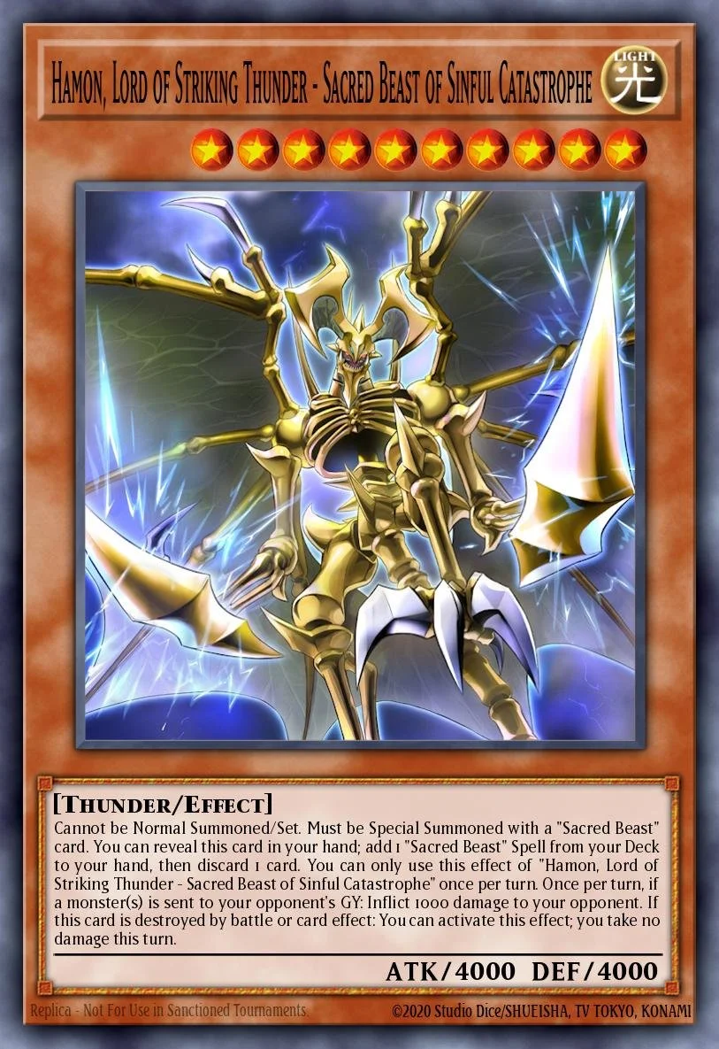 HAMON, LORD OF STRIKING THUNDER - SACRED BEAST OF SINFUL CATASTROPHE - CORI-EN006 - 1st Edition - SUPER RARE