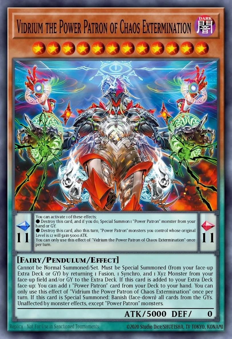 VIDRIUM THE POWER PATRON OF CHAOS EXTERMINATION - BLZD-EN010 - 1st Edition - SUPER RARE