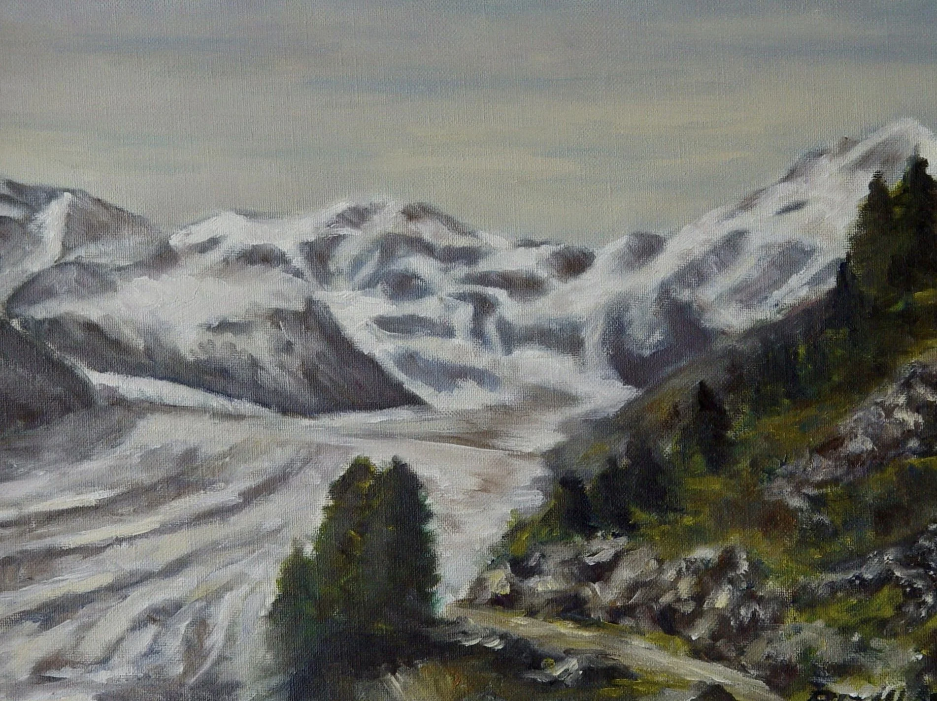 Morteratsch mit Bernina Gruppe