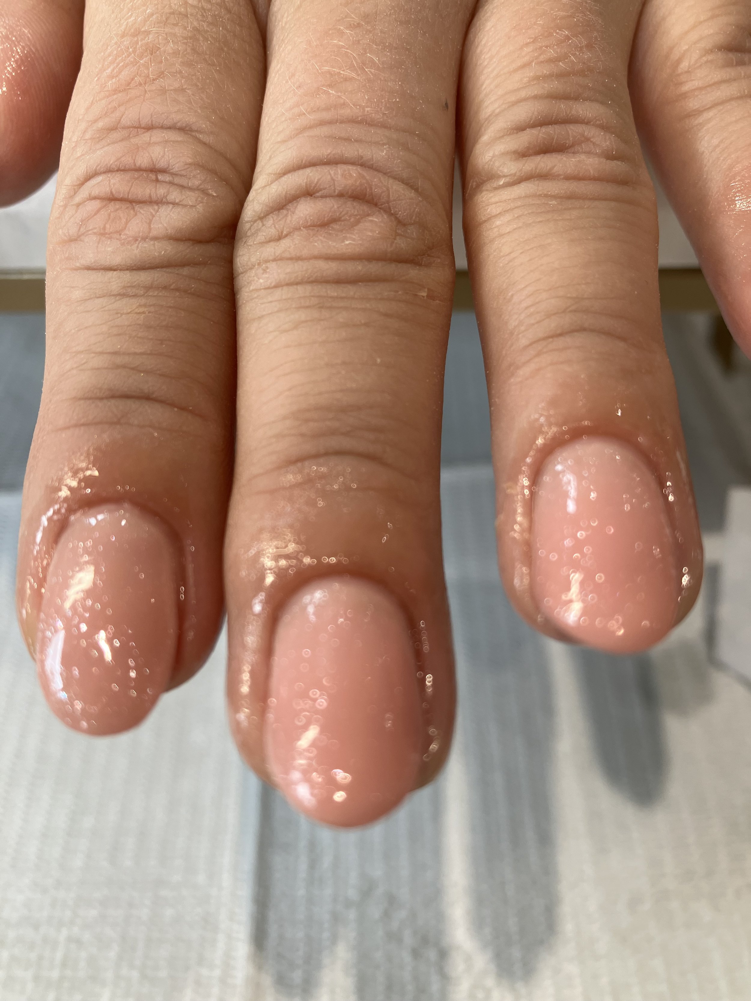 Teddy BIAB with Starlight top coat by TGB
