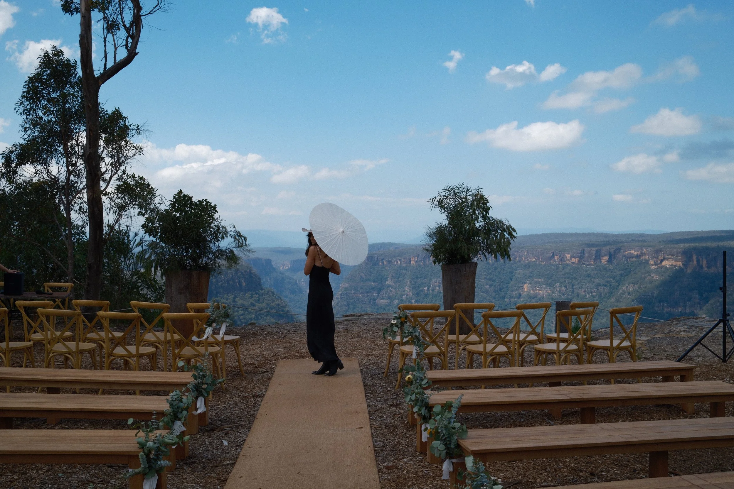 Elle May at the stunning ceremony location at Caoura Cliff, Tallong NSW