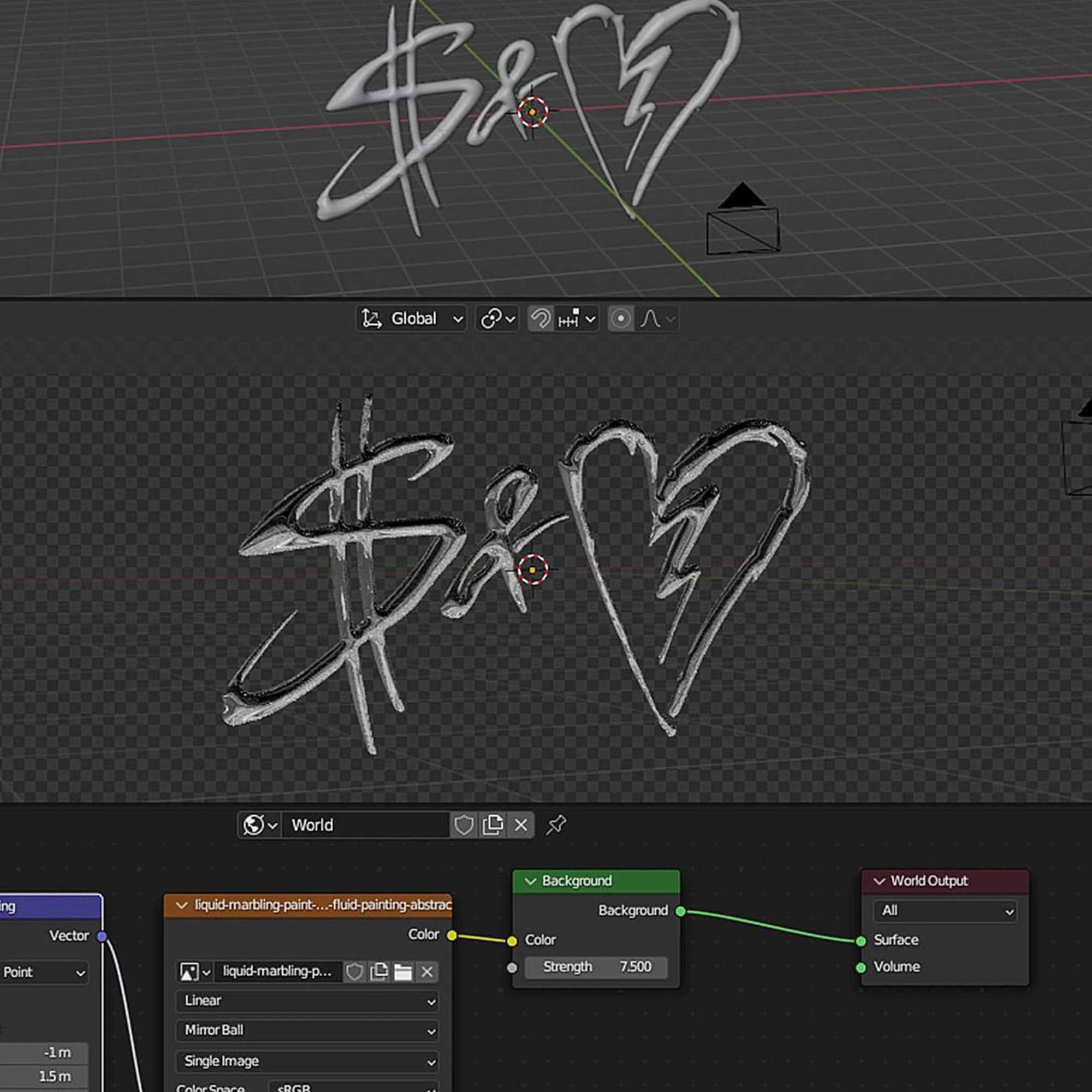 Logo process - created with Blender