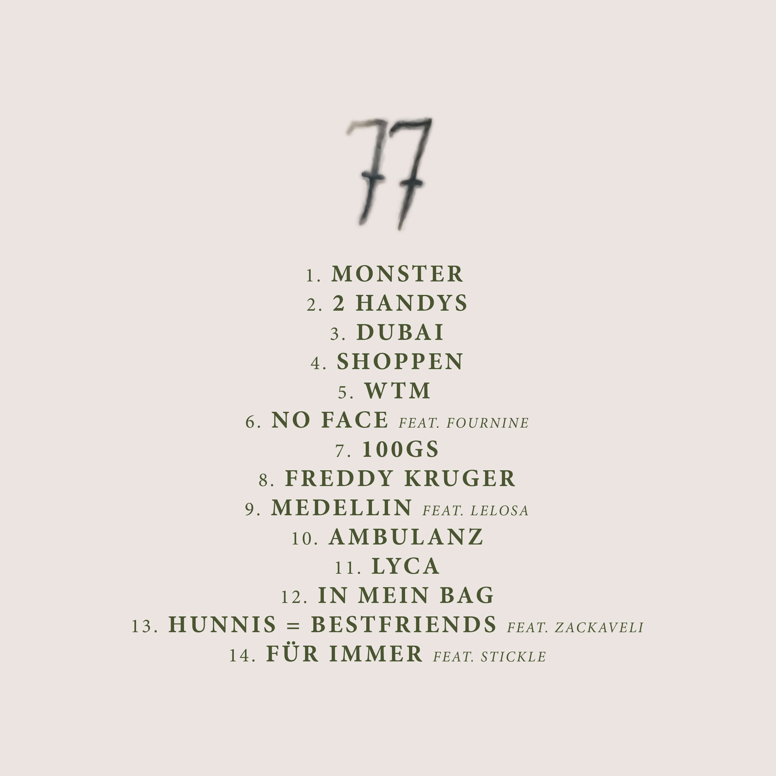 Final artwork for Gola Giannis album '77'
