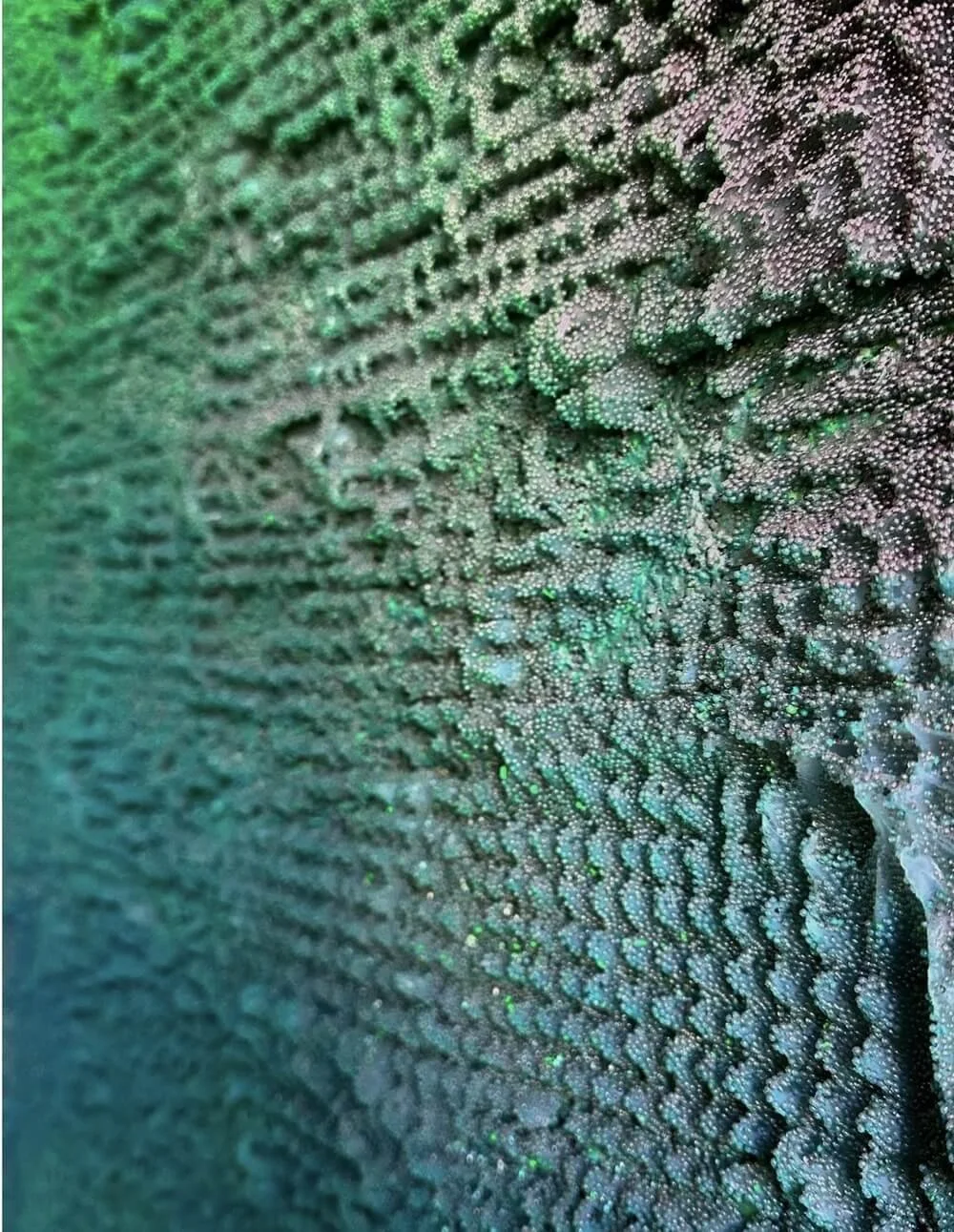 Close up of green painting