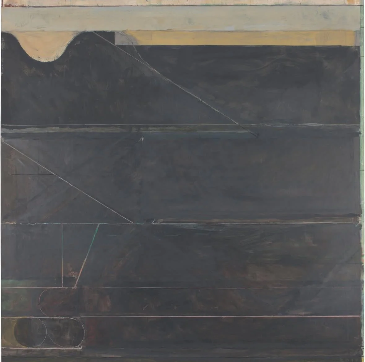 Richard Diebenkorn, Ocean Patk #133, 
oil and charcoal  on canvas, 206 x 206 cm, 1985 
