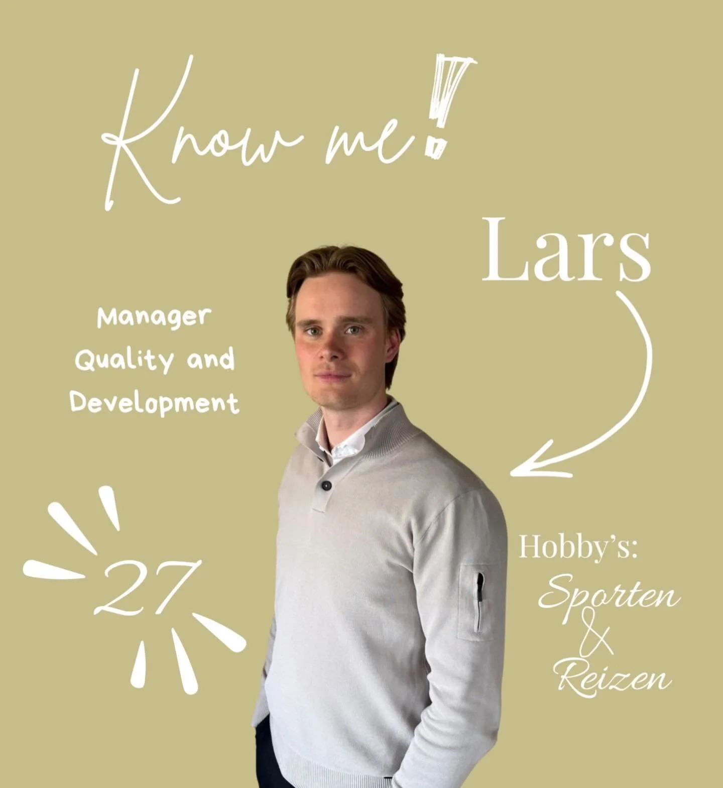 Get to know: Lars

Lars loopt al een tijdje bij ons rond, dus het is hoog tijd om hem officieel aan jullie voor te stellen.

Als Manager Quality &amp; Development houdt hij zich bezig met het verbeteren van onze werkprocessen, planning, huisvesting e