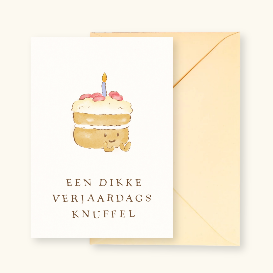Wenskaart met envelop Verjaardags knuffel