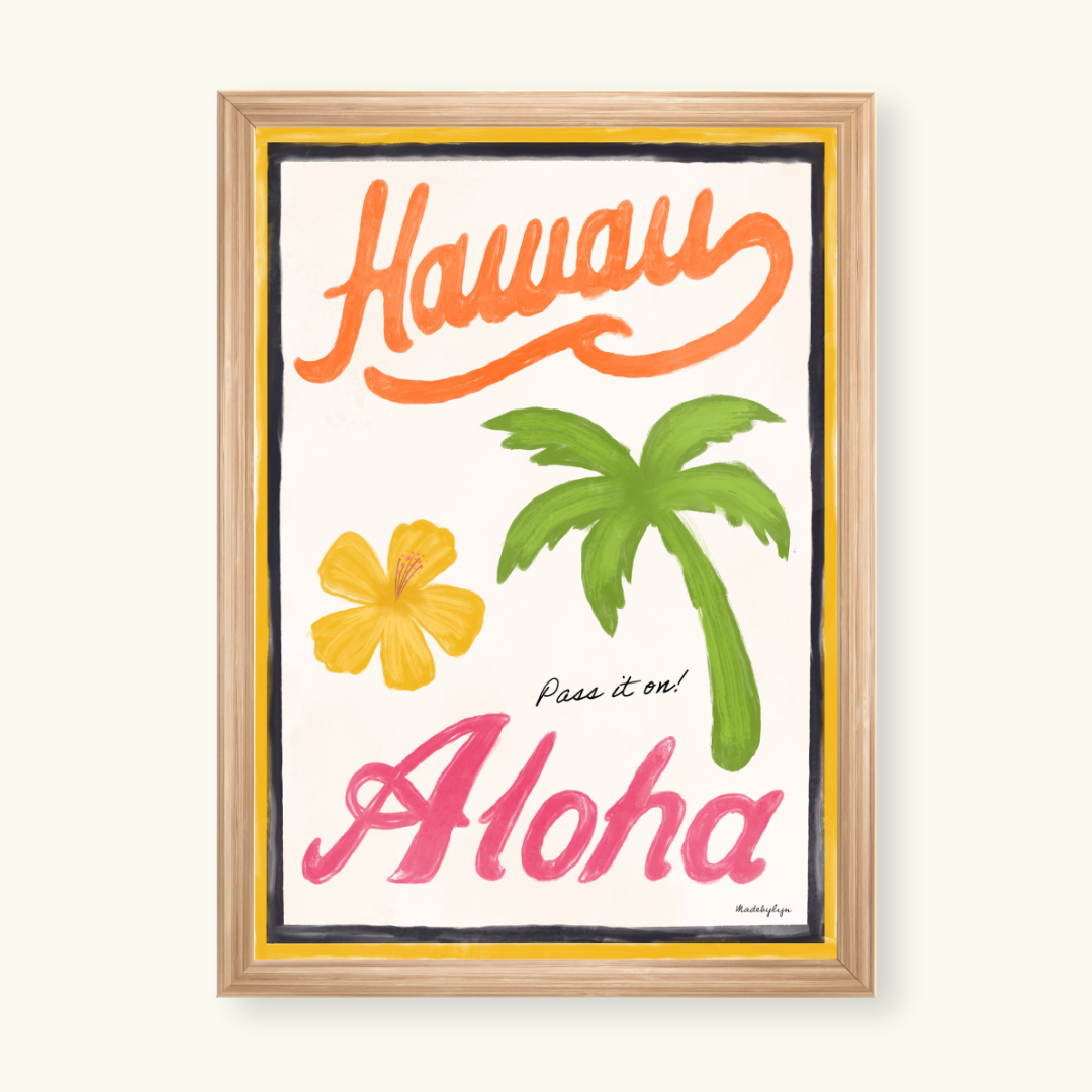 Hawaii handdrawn print