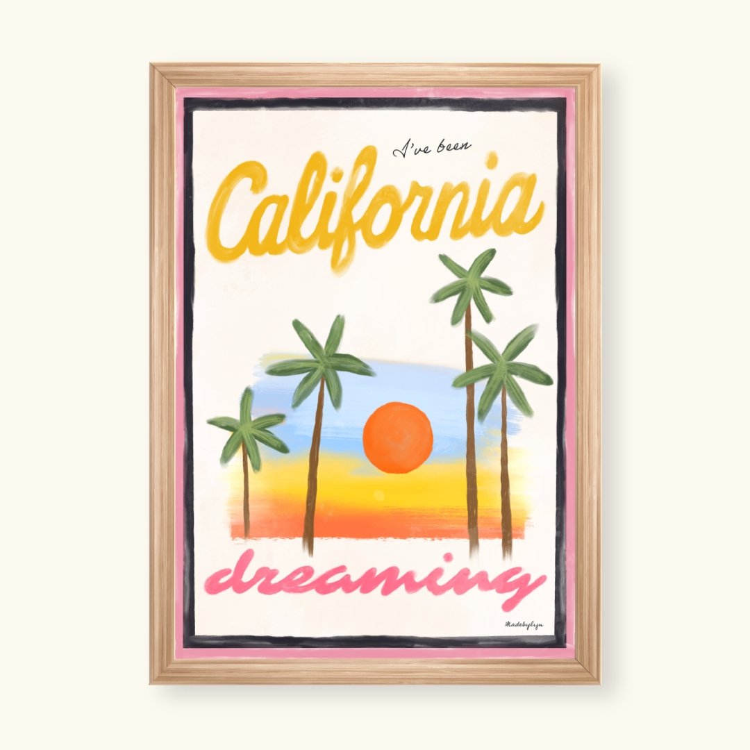 California handdrawn print