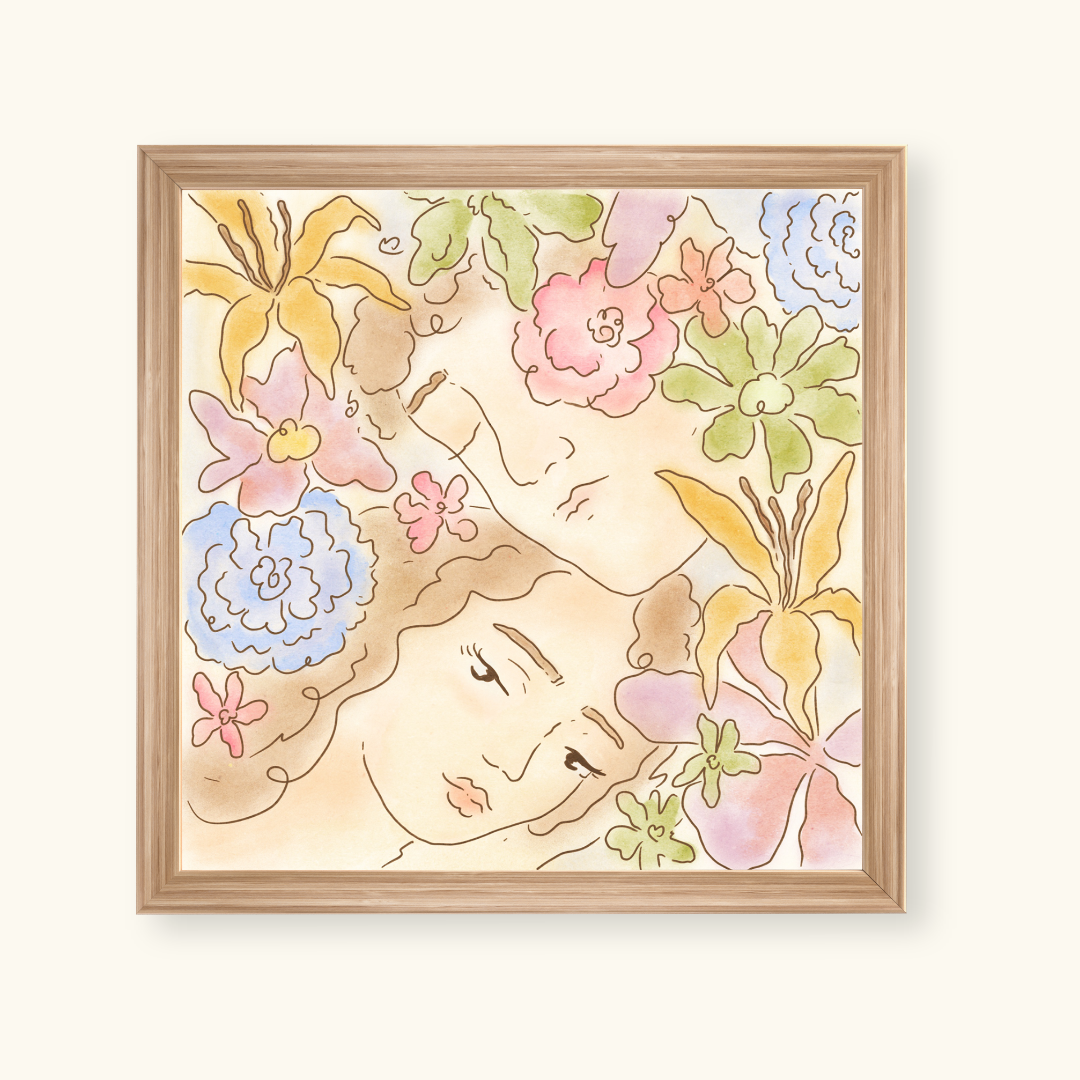 our garden handdrawn art print