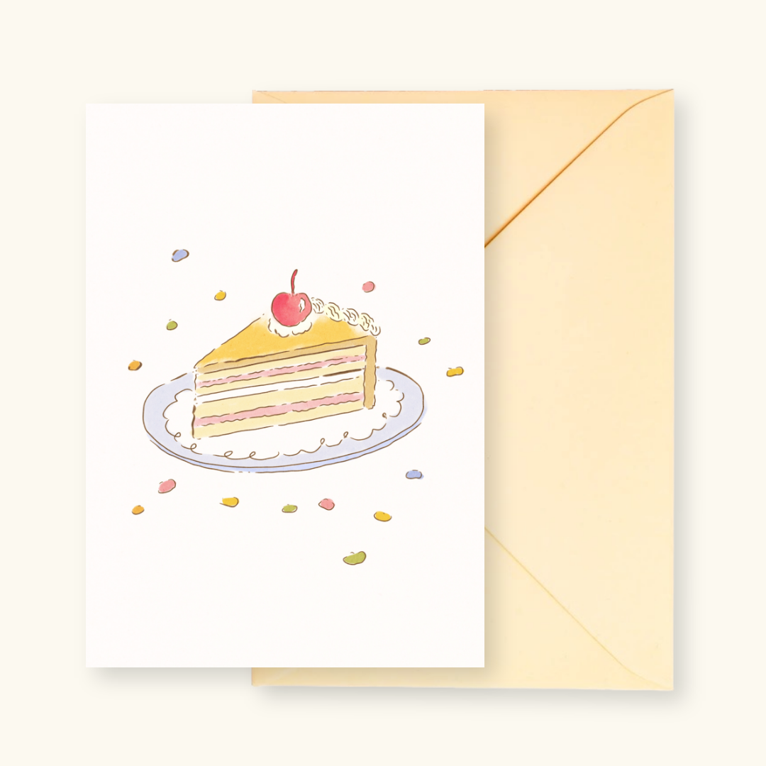 Wenskaart met envelop Taart