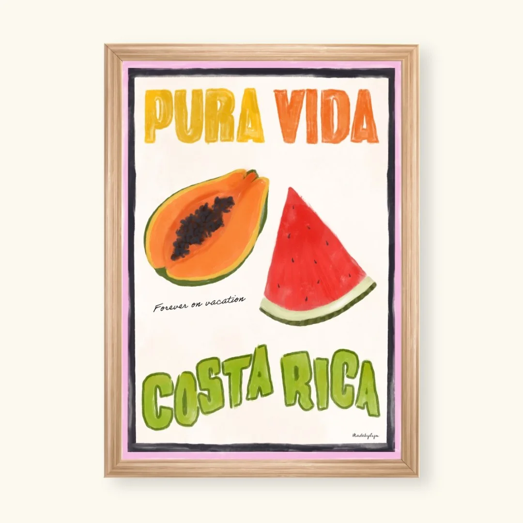 Costa Rica handdrawn print