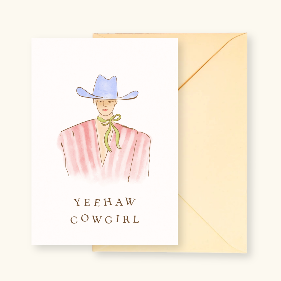 Wenskaart met envelop Yeehaw Cowgirl
