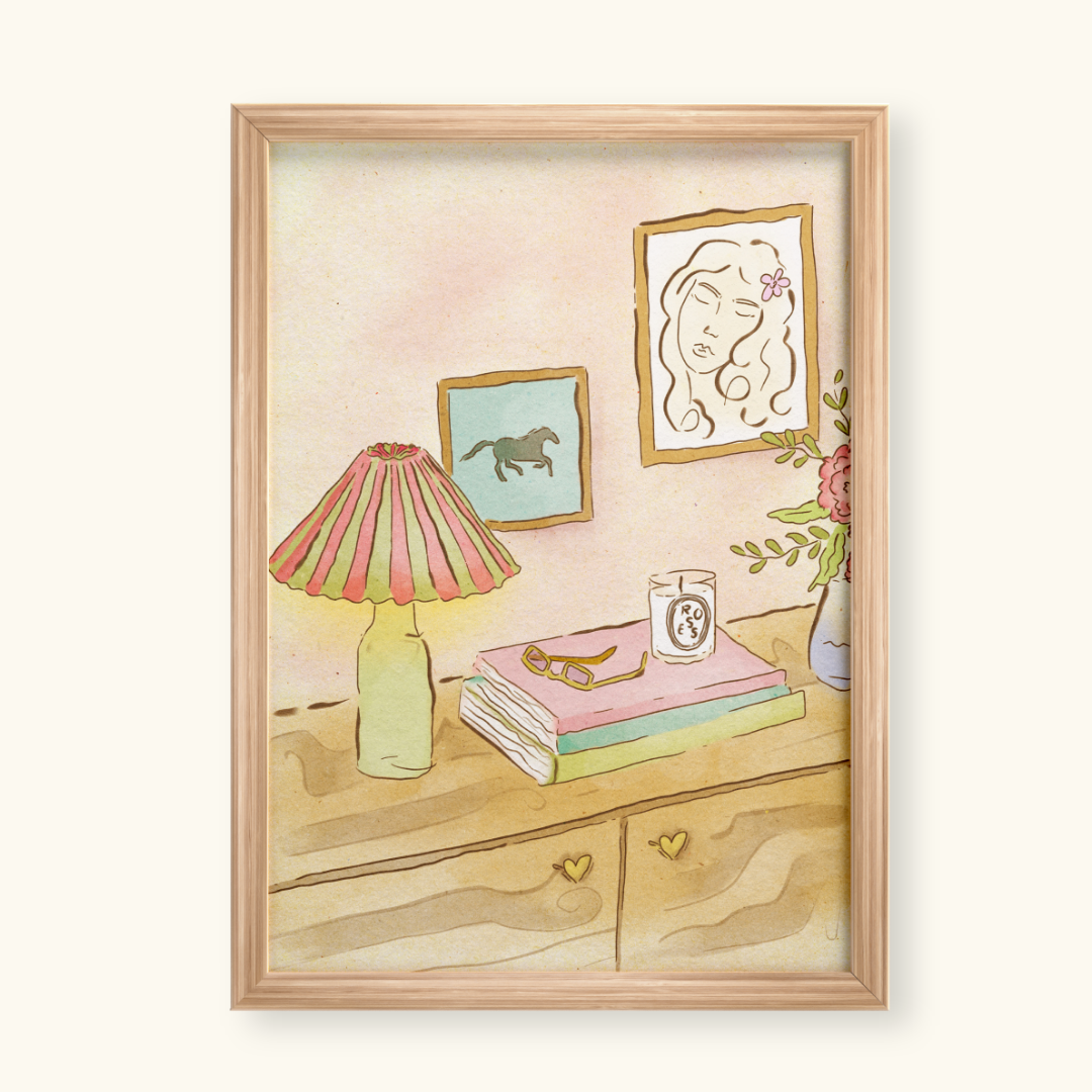 our shelf handdrawn art print