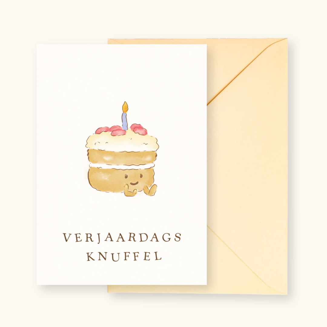 Wenskaart met envelop Verjaardags knuffel
