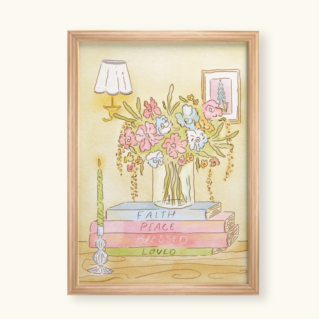 things to be grateful for handdrawn art print