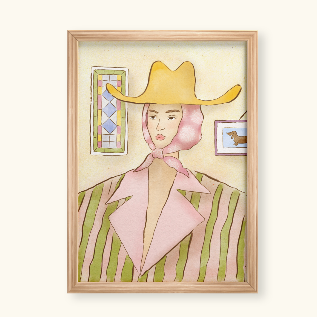 unbothered woman handdrawn art print