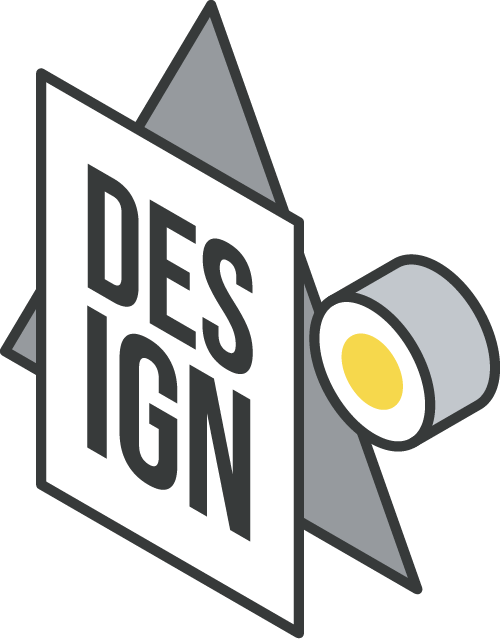 Icon Markenklar – Symbolisiertes Objektiv mit gelben und weißen Lamellen für Markenfokus