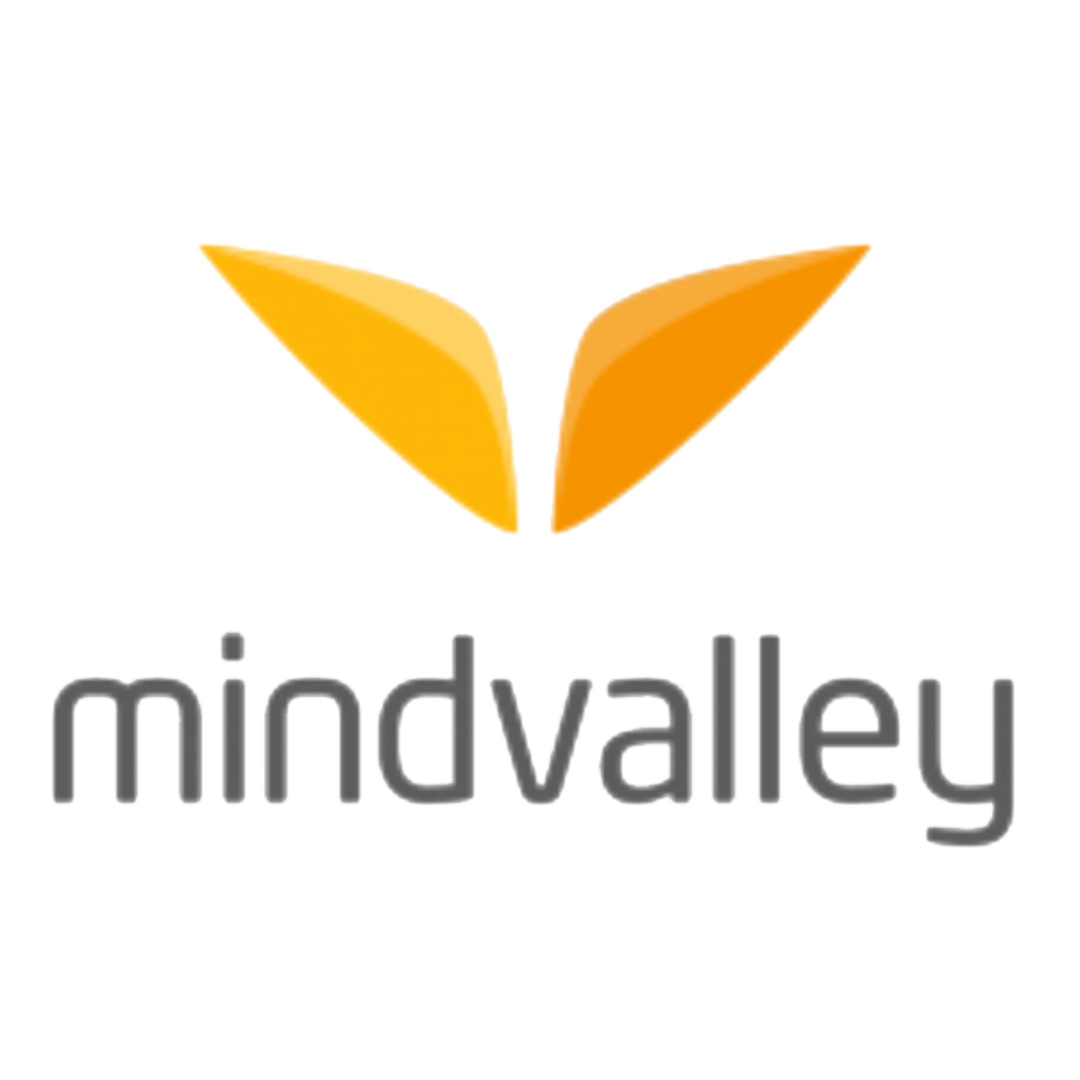 Logo with two orange leaves above the word 'mindvalley' in gray lowercase letters.