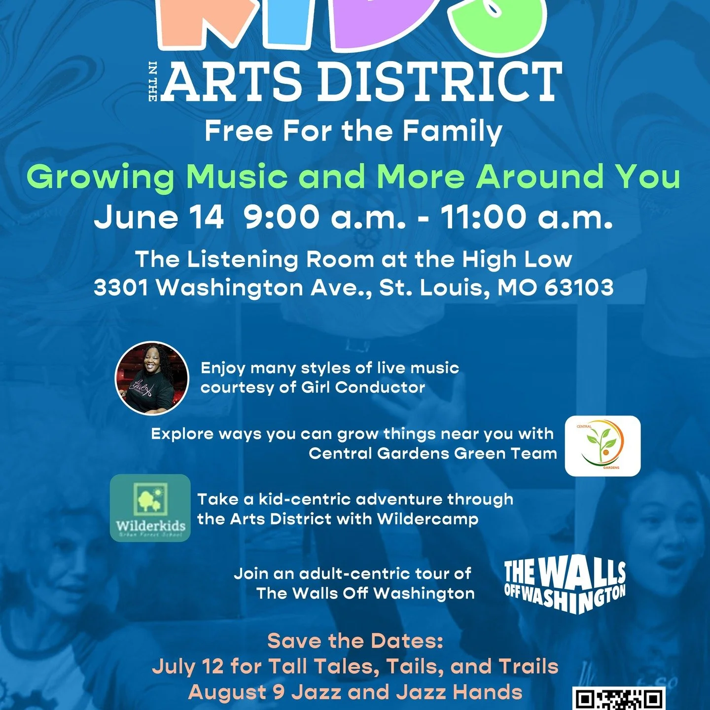 2025 Kids in the Arts District kicked off with music, movement, and story time with Girl Conductor Maria Ellis, tips for gardening at home with the Central Church Green Team, and community exploration with Wilderkids.