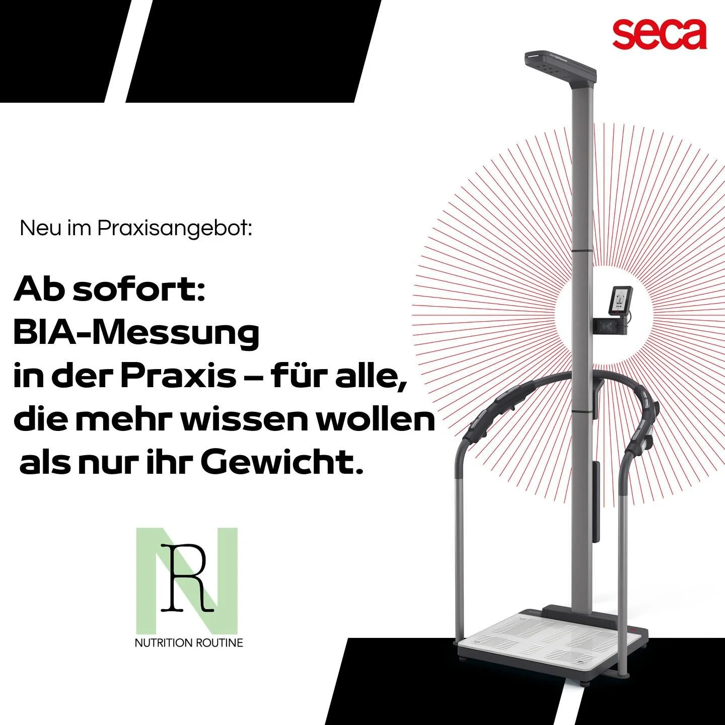 Neu in der Praxis:
Ab sofort sind bioelektrische Impedanzanalysen (BIA) Teil meines Angebots.

Die BIA-Messung liefert detaillierte Einblicke in die K&ouml;rperzusammensetzung &ndash; darunter Muskel- und Fettverteilung, Wasserhaushalt und Zellgesund