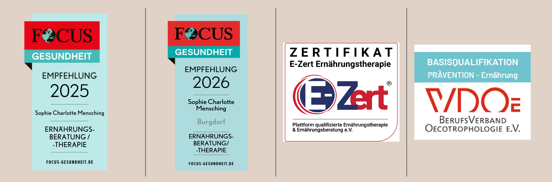 Focus Gesundheit 2025 2026 Zertifizierte Ernährungstherapie und Ernährungsberatung E- Zert VDOE