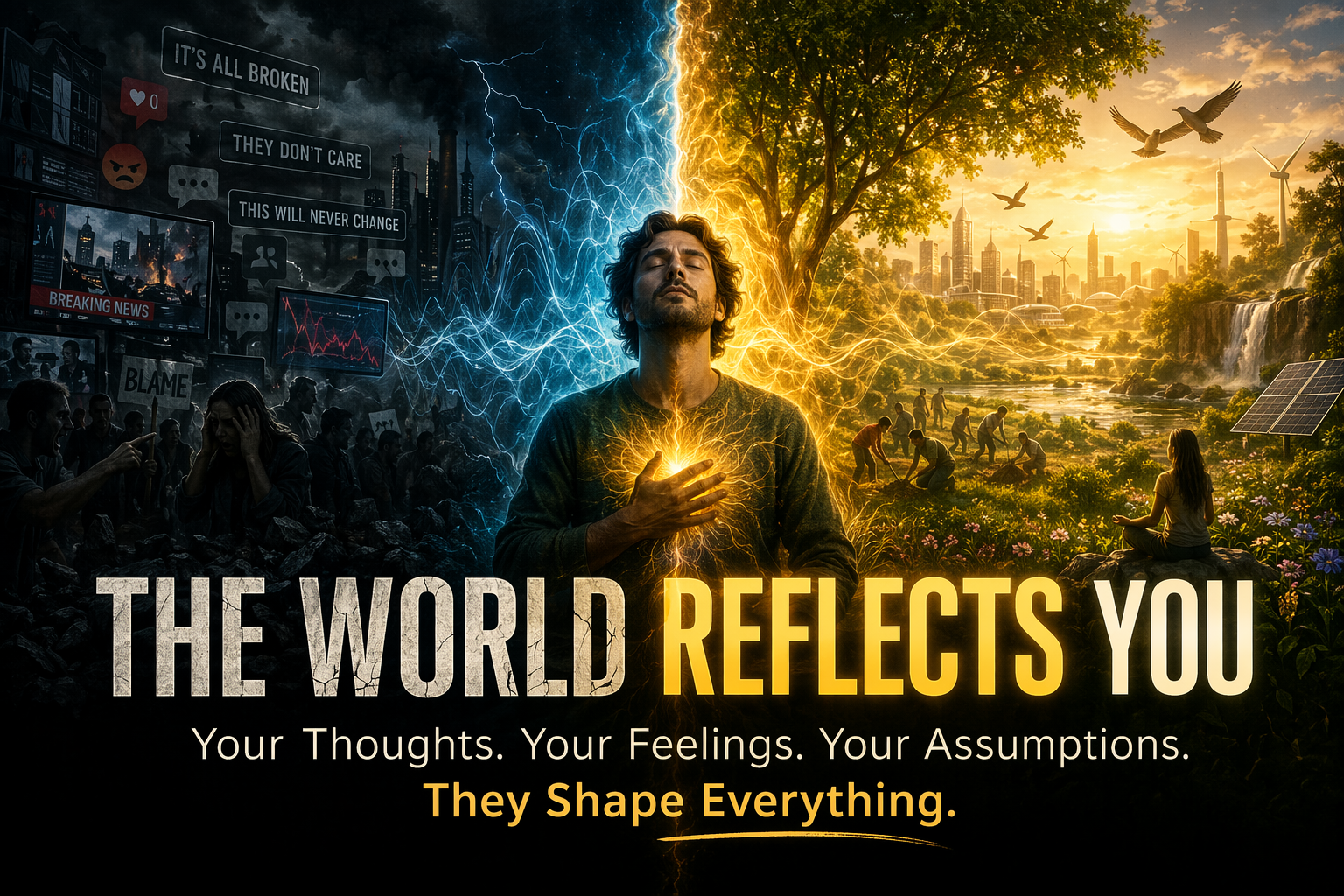 The state of the world is nothing more than the collective reflection of our individual states of mind.