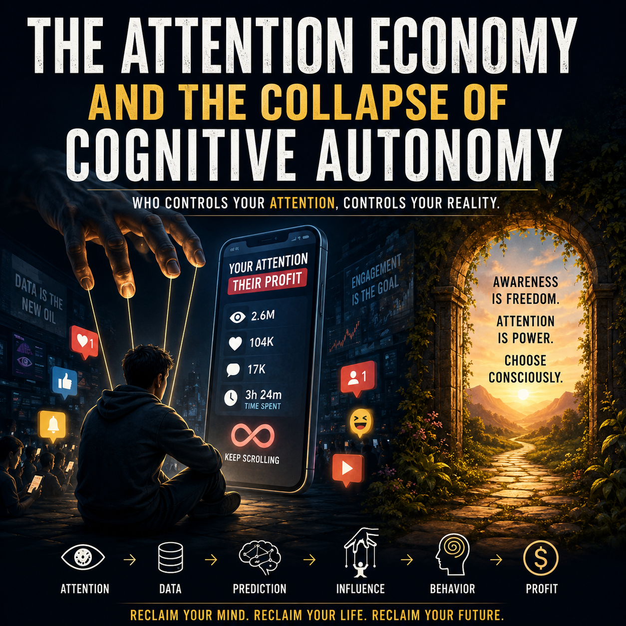 The Attention Economy and the Collapse of Cognitive Autonomy