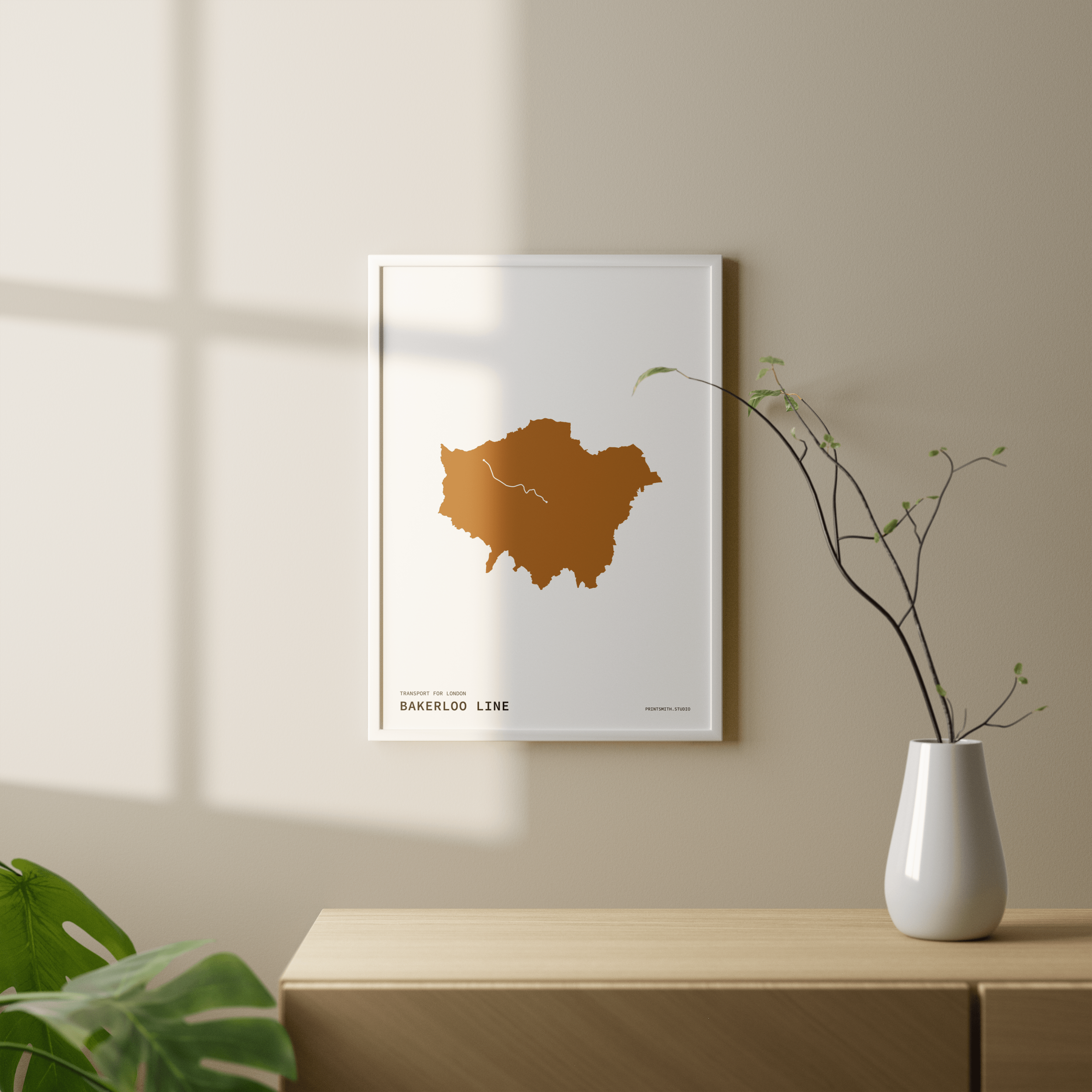 London Underground Bakerloo Line Minimalist Print — Printsmith Studio