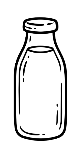 Outline of a glass milk bottle
