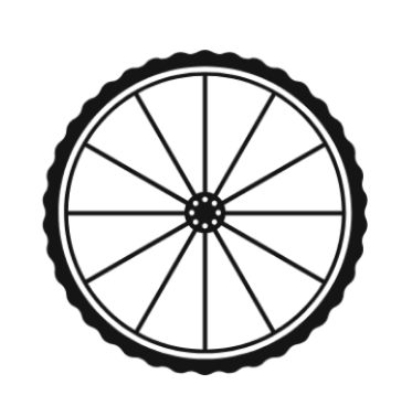 A wheel with 12 sections and spokes, resembling a bicycle wheel.