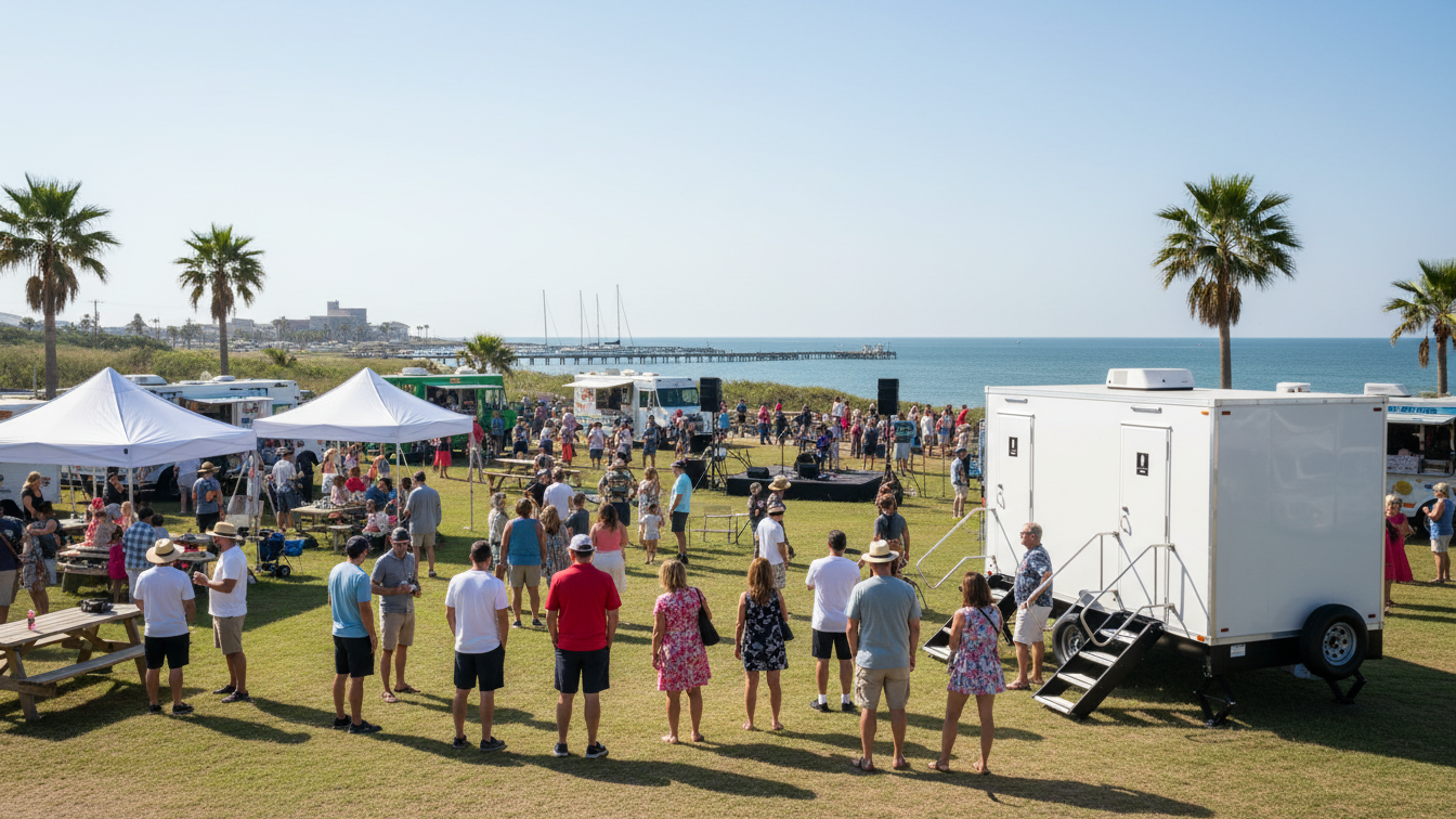 Restroom Trailer Rentals Local Community Event Rockport TX Coastal